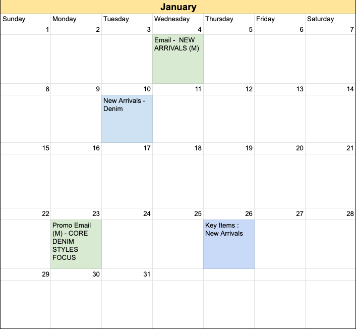 google sheets marketing calendar